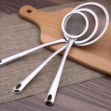Tamis/Passoire - Cuisine - 3 PCS - Acier - 24/27/29 CM - Maille Fine avec Poignée (1/4)