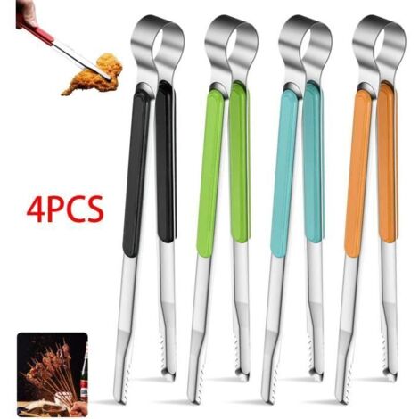 Pince à barbecue - Inox - 22.5cm - Antidérapante - Résistante à la chaleur - 4 pièces (1/4)