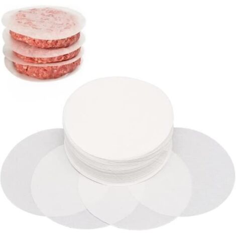 Disques à burger, 500 pièces, ronds, 12 cm, papier parchemin antiadhésif pour presse à hamburger et pâtissiers Feuilles de cire (1/4)