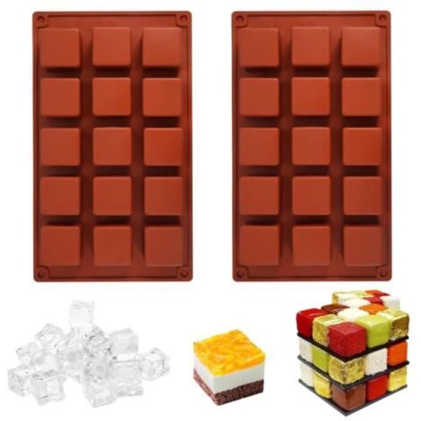 30 Cavités 3,3cm Moule Silicone Carré Chocolat Praliné, Cube Moule Silicone Patisserie, Silicone de Qualité Alimentaire, 30℃-230℃ (1/4)