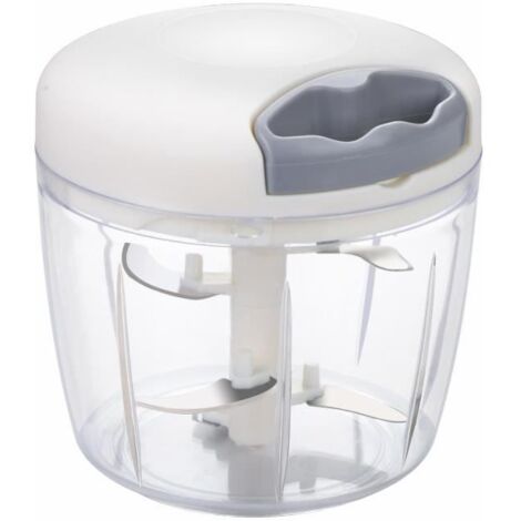 Mini-hachoir Manuel 900ml avec 5 lames en acier inoxydable, Coupe Oignon et Légumes, Mixeur Manuel pour Viande, yd (1/4)
