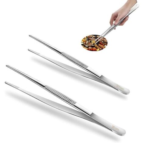 2 Pièces Pinces Cuisine Pince Cuisine Inox Pince Barbecue Pince de Cuisine 2 Tailles 20 cm30 cm,Conception en Forme de Dent de la (1/4)