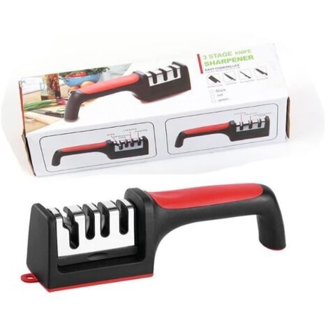 Aiguiseur de Couteaux et Ciseaux - Professionnel - 3 Phases - Ergonomique - Antidérapant - Noir (1/4)