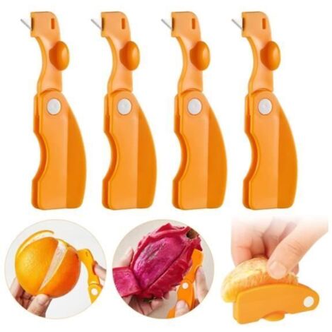 Éplucheur d'Orange - 4Pcs - Résine ABS et Acier Inoxydable - Compatible Lave-Vaisselle - Design Ergonomique (1/4)