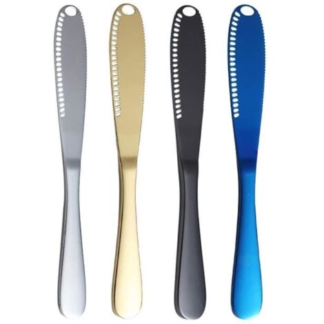 Couteau à beurre - Professionnel - 3 en 1 - Acier inoxydable - Longueur 20,5 cm - 4 pièces (1/4)