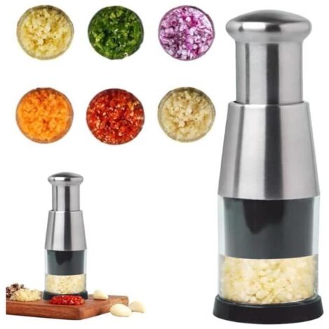 Presse Ail Inox,Presse Ail,Oignons Coupe Legume,Coupe Ailm,Couteaux Et Ustensiles Cuisine,Purée D'ail En Acier Inoxydable Coupe ,yd (1/4)
