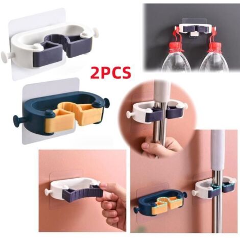 Porte Balai - Non spécifié - 2pcs - ABS - Blanc/Bleu - 211 CM (1/4)