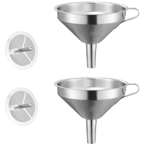 2Pcs Entonnoir Inox, Entonnoir Alimentaire, Entonnoir Cuisine Inox 11cm Entonnoir avec Filtre Entonnoir Tamis Inox Entonnoir (1/4)