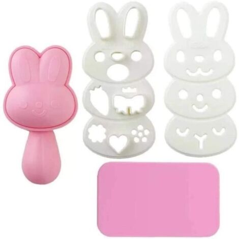 4pcs - Set Boule De Riz Moule Sushi Set Pattern Rabbit Cartoon Faire Kit Bento Accessoires De Riz Moule Cutter Seaweed DIY Cuisi572 (1/4)