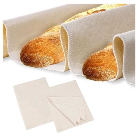 Tissu de Boulanger - Non Blanchi - 48x36cm - 100% Coton - Antiadhésif - Lot de 2 Pcs (1/4)