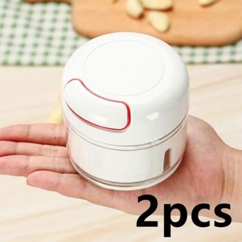 Presse Ail,Hachoir à l'ail Handheld Mini,Broyeur d'ail très,Hache-Mine au Gingembre,Hachoir,pour Cuisine,Restaurant,Légumes,2pcs (1/4)