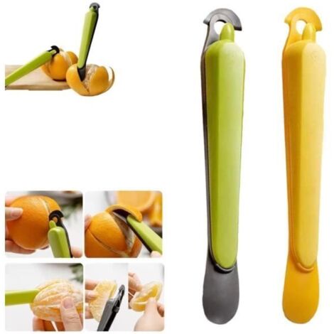 2pcs Outil de cuisine multifonctionnel pour éplucher les fruits, éplucheur d'oranges en plastique,outil d'éplucheur d'agrumes, (1/4)