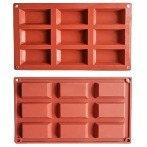 Moules en Silicone - Non spécifié - Rectangle - 9 Cavités - Antiadhésif - Température -40 à +230°C (1/4)
