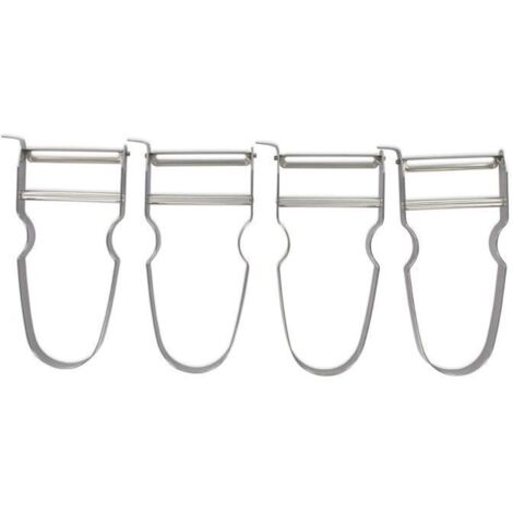 Éplucheurs à légumes - Non spécifié - Lot de 4 - Acier inoxydable - Argenté - 11,5 cm x 6 cm (1/4)