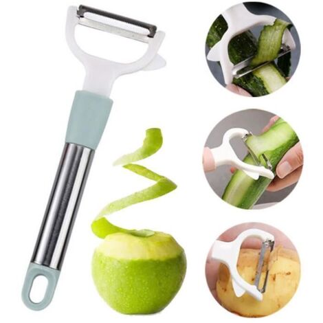 Éplucheur de légumes - Universel - Acier inoxydable - Design ergonomique - Couleur bleu - Multifonctionnel (1/4)