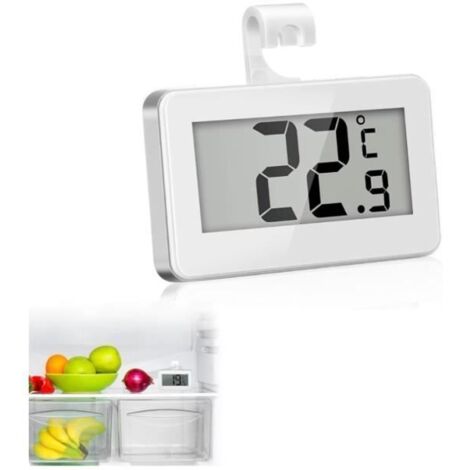 Thermomètre Numérique Mini pour Réfrigérateur, Thermomètre étanche pour Congélateur avec Crochet, Écran Acl Facile Lire(-20 À 60°C) (1/4)