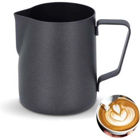 Pot à lait - Non spécifié - 350ml - Acier inoxydable 304 - Noir - Design anti-goutte (1/4)