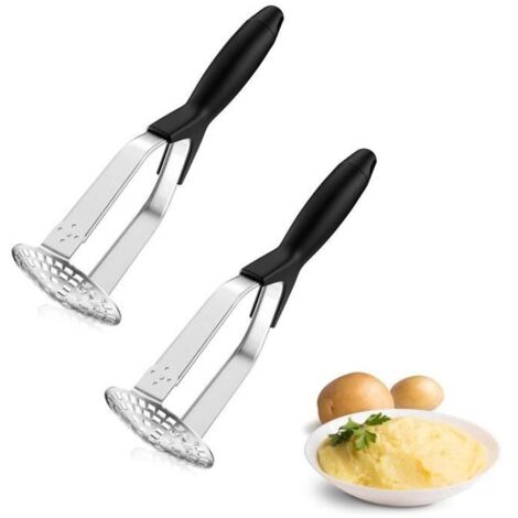 Presse purée manuelle - Acier inoxydable - Poignée antidérapante - Rangement suspendu - Lot de 2 (1/4)
