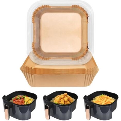 Papier Cuisson Friteuse à Air, 100 Pièces Papier Sulfurisé 20CM, Accessoire Ninja Air Fryer Feuille Compatible avec (1/4)