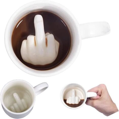 Tasse à café - Amusante - 3D - Céramique - Blanc - Design unique (1/4)