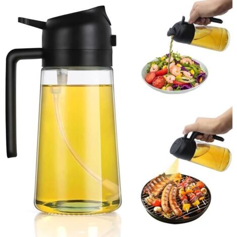 pulverisateur huile 2 en 1, pulvérisateur d'huile pour friteuse à air chaud 470 ml, vaporisateur d'huile pour friteuse à air,