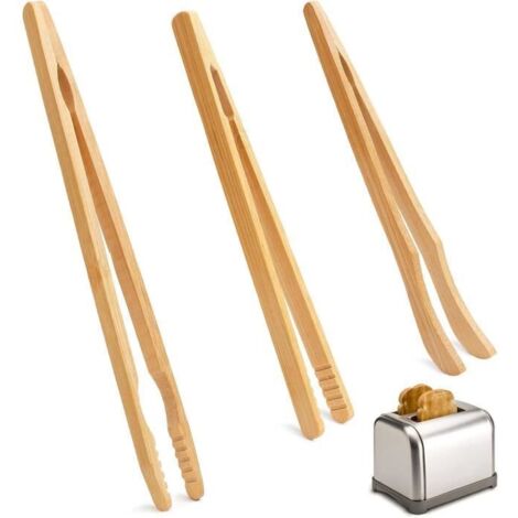 Pince à Toast - Non spécifié - Lot de 3 - Bambou - 18-21 cm - Écologique et Sûr (1/4)