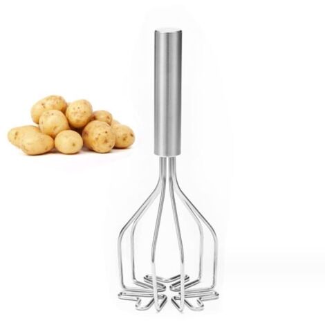 Presse-Purée - Ustensiles de Cuisine - Acier Inoxydable - Poignée Antidérapante - 25x9.5cm - Facile à Nettoyer (1/4)