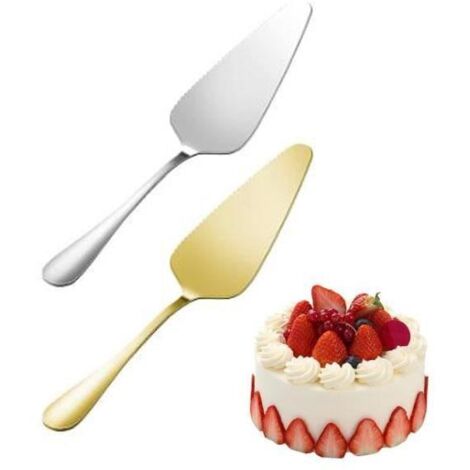 Pelle à gâteau - Inox - 22x4.8cm - Design dentelé - Idéale pour fêtes et anniversaires (1/4)