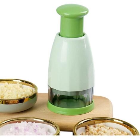 Hachoir à Aliments Portable pour légumes, Slap Coupe-oignons pour ail Noix Amande Gingembre Herbes Persil Chili Tomate Passe (1/4)