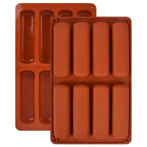 Moules en Silicone - Non spécifié - 2Pcs - 8 Cavités - Anti-adhésif - Orange (1/4)