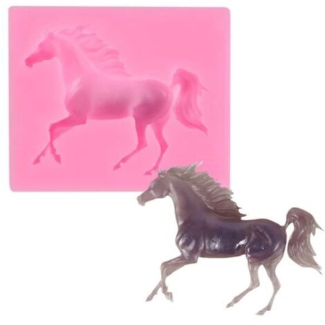 Moule en silicone - Non spécifié - Cheval au galop - Rose - Compatible congélateur - Lave-vaisselle (1/4)