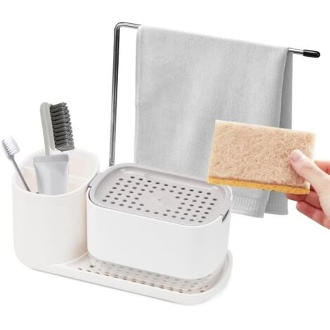 Distributeur Liquide Vaisselle Porte Eponge Distributeur Savon Distributeur de Savon avec Porte Eponge Distributeur Savon Liquide (1/4)