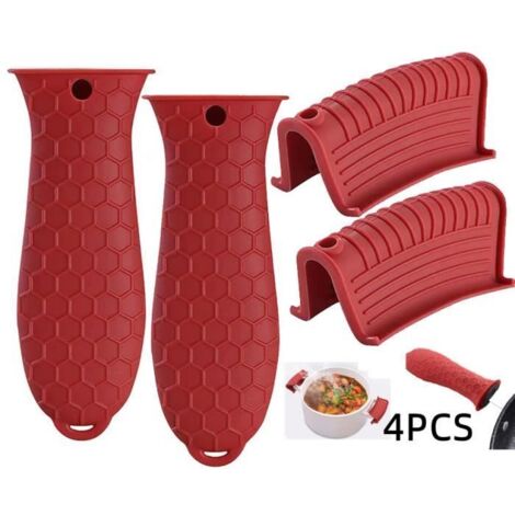 Poignée de casserole amovible anti-brûlure,Support de Casserole en Silicone,Support de Poignée d'Assistance,Poignée de Pot Isolée (1/4)