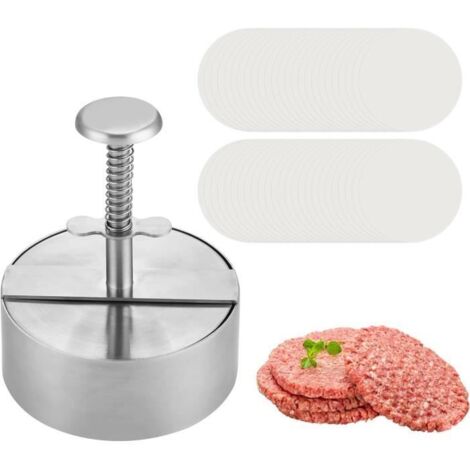 Presse hamburger - Inox - Presse steak haché - Matériau 304 - Antiadhésif - Léger et facile à utiliser