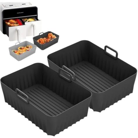 Accessoire Air Fryer, 2 Paquet Moule Air 9.5L, Air Fryer Accessoires, Moule Silicone Airfryer Pot pour Instant Pot (1/4)