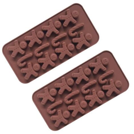 Moules à Gâteau - Non spécifié - Bonhomme en Pain d'épice - Silicone - 2 pièces - 12 cavités (1/4)
