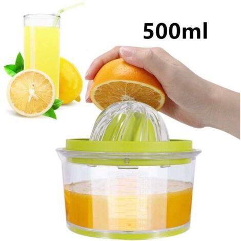 Presse-agrume manuel - Portable - Acier inoxydable - 500ml - Vert (1/4)