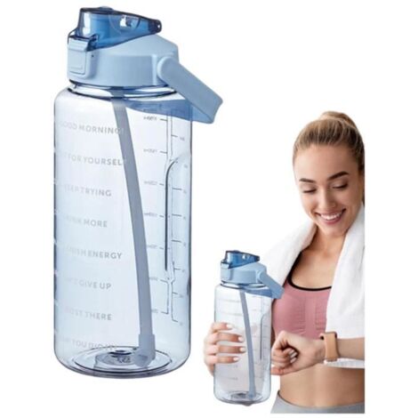 Gourde 2l, Gourde 2l Motivation, Gourde Graduée,Bouteille d'eau Étanche pour la Randonnée Voyage Sports de Plein Air Fitness (1/4)