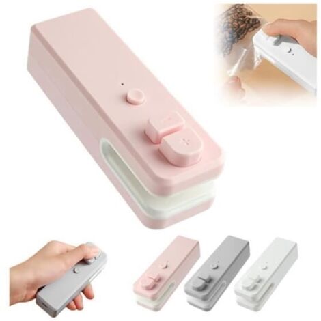 Mini scelleuse de sacs 2 en 1 - Rose - Machine à sceller sous vide - Rechargeable - Portable - Efficace (1/4)