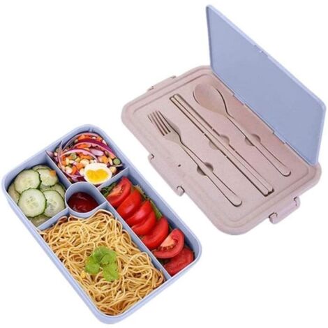 LUNCH BOX - BOITE A REPAS SKY TEARS Boicirctes Bento Lunch Box Enfant Deacutejeuner Boicircte Lunch Etanche en Paille de Bleacut259 (1/4)