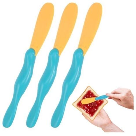 Lot de 3 couteaux à beurre en silicone - Petit couteau de cuisine amusant - Couteau à tartiner de qualité alimentaire pour sauces (1/4)