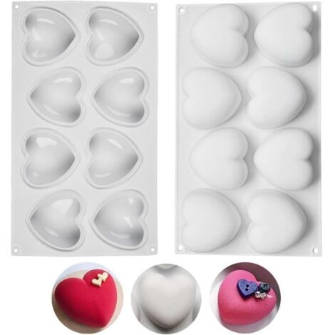 Moule à gâteau - Non spécifié - Coeur - Silicone - 2 pièces - Compatible congélateur et lave-vaisselle (1/2)
