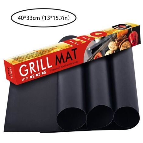 Tapis de cuisson - BBQ - Set de 3 - Antiadhésif - Réutilisable - 40x33 cm (1/4)