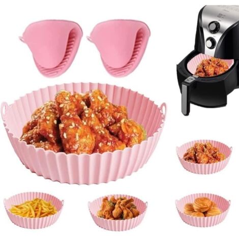 Accessoires de Friteuse à Air - Silicone - 21 cm - Réutilisables - Compatibles 5 à 8 Qt - Gants Inclus (1/4)