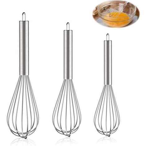 Fouet de cuisine - Professionnel - Acier Inoxydable - 3 Tailles - Compatible Lave-Vaisselle - Ergonomique (1/4)