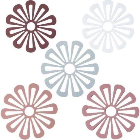 Dessous de plat en silicone - Fleurs - Antidérapant - 5 pièces - Couleur aléatoire (1/4)
