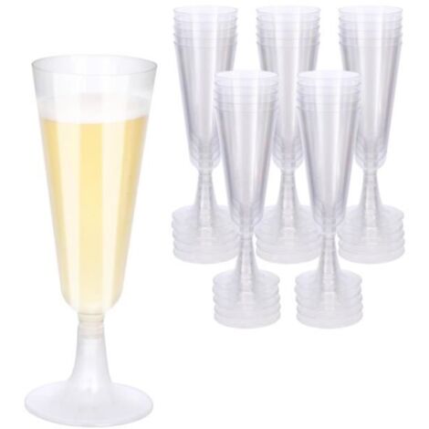 25 Pièces Flûtes à Champagne en Plastique,Gobelet, tasse à dessert,150ml Verres à Champagne Transparents Gobelets pour Fêtes (1/4)
