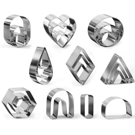 Emporte-pièces - 24 pcs - Acier inoxydable - Décorations de gâteaux - Géométrie variée (1/4)