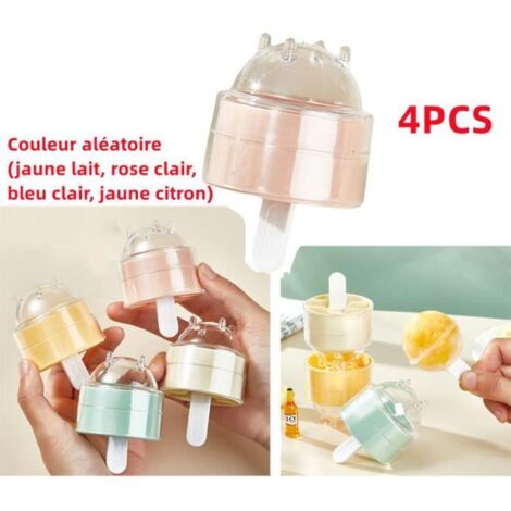 Moule à glace,moules à glace en plastique,Moules à Popsicle forme Sphère avec bâtonnets,pour nourriture,DIY,Sorbet,Yaourts,glaçons (1/4)