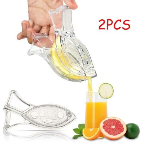 Presse-agrume manuel,Presse-Citron portable transparent,Presse à Citron en forme de poisson créative,pour (1/4)